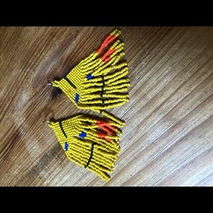 Salihah Moore mustard colored earrings